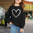 thumbnail image 2 of KAUOD Girls Cute Heart Print Sweatshirts Long Sleeve Crew Neck Ribbed Cuffs Pullover Tops Teen Kids Cotton Soft Clothes, 2 of 6