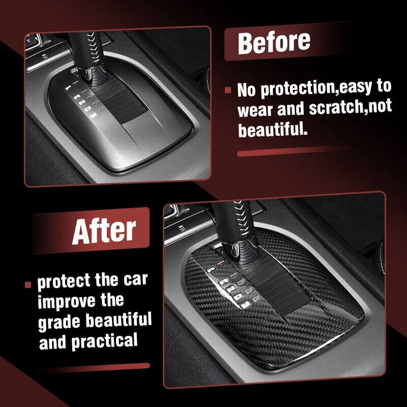 Real Hard Carbon Fiber Gear Shift Panel Cover Trim For Chevrolet Camaro 2010-15