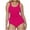 Hot Pink, variant on WREESH Women's Scoop Neck Two Piece Swimsuit with Adjustable Drawstring Cute Spaghetti Strap Bathing Suit Green