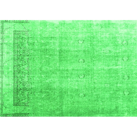 Ahgly Company Indoor Rectangle Abstract Green Contemporary Area Rugs, 8' x 10'