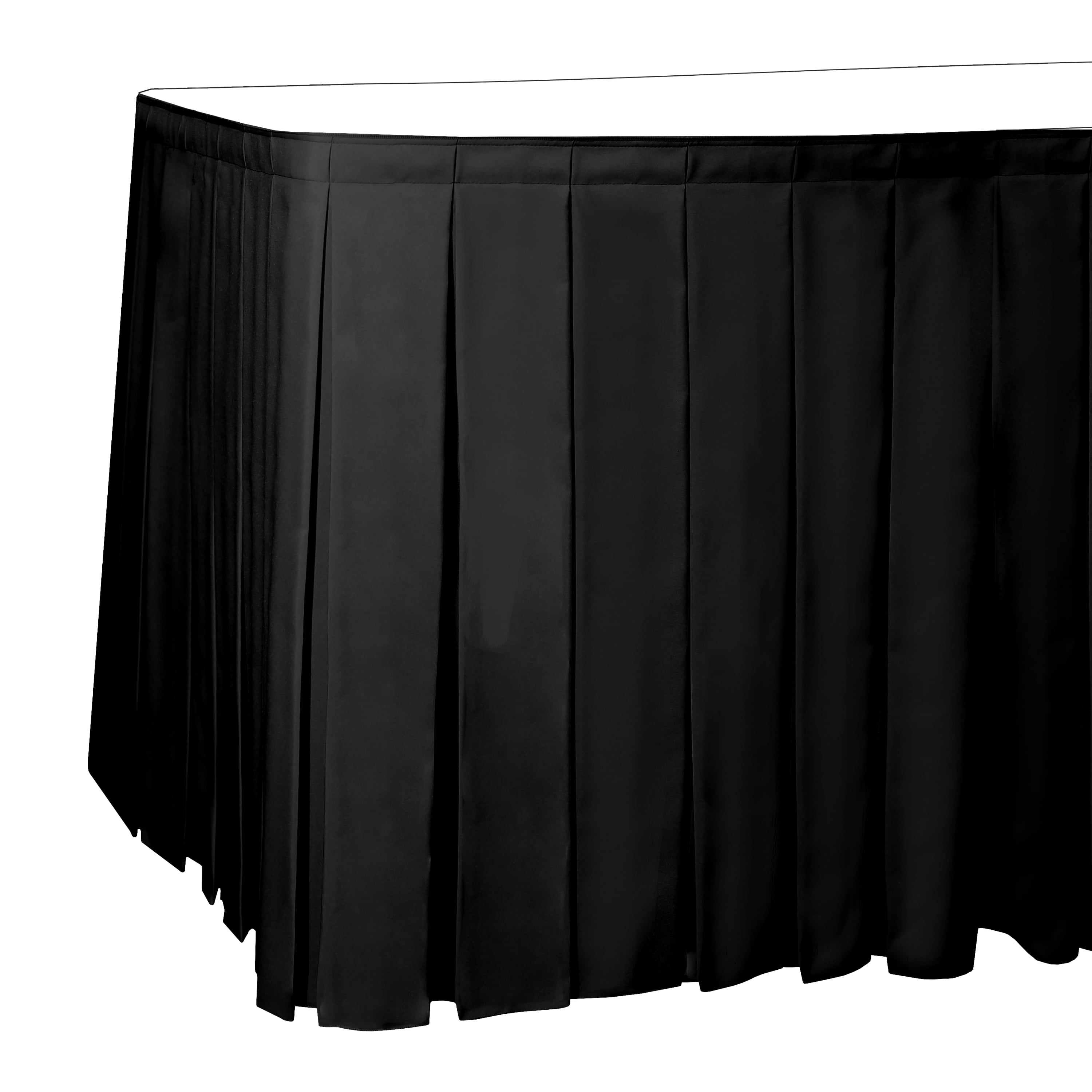 and Formal Celebrations Polyester Cloth Easy Attachment Birthday Parties Weddings Machine Washable Trimming Shop Black 14 Feet Pleated Table Skirt with Nylon Fastener 