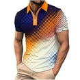 thumbnail image 1 of Birdeem T-Shirt Blouse à Fermeture Éclair pour Hommes, Décontracté, Imprimé, Manches Courtes, Col Rabattu, 1 of 12