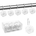 thumbnail image 3 of Mamamax 12 Pcs Shower Curtain Hooks,Rustproof Shower Curtain Hooks Resin Rose Flower Shower Hooks Rings for Bathroom Shower Rods Curtains (white), 3 of 11