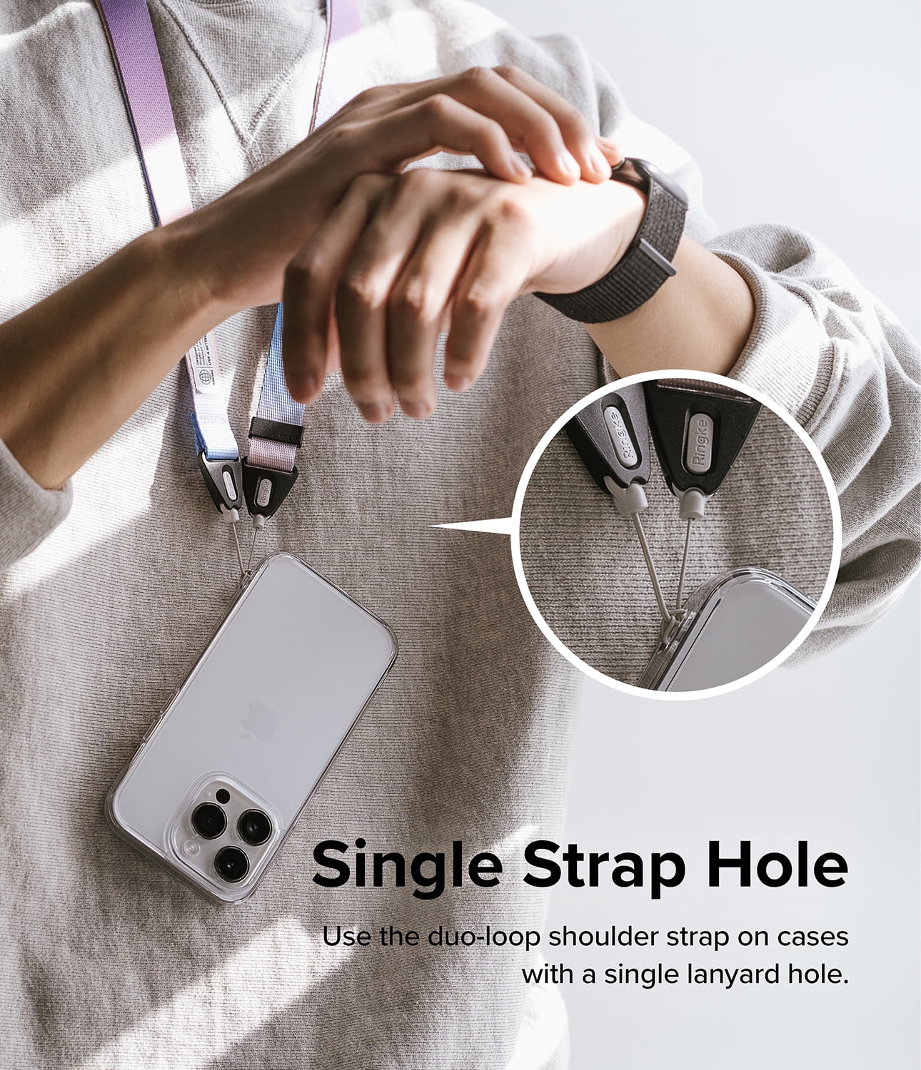 Ringke Shoulder Strap Designed for Cell Phone Cases, Keys, Cameras & ID QuikCatch Lanyard Adjustable Crossbody String - Aurora