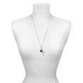 thumbnail image 3 of Delight Jewelry Silvertone Green Paw on Black Disc Be Strong and Courageous Engraved Cross Zoey Necklace, 28", 3 of 4