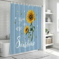 thumbnail image 6 of Light Blue Sunshine Sunflower Bathroom Shower Curtains with 12 Hooks Polyester Waterproof Shower Curtain for Stalls&Bathtubs Pastoral Bees Farmhouse Floral Decorative Bathroom Curtain 48x72 Inches, 6 of 9