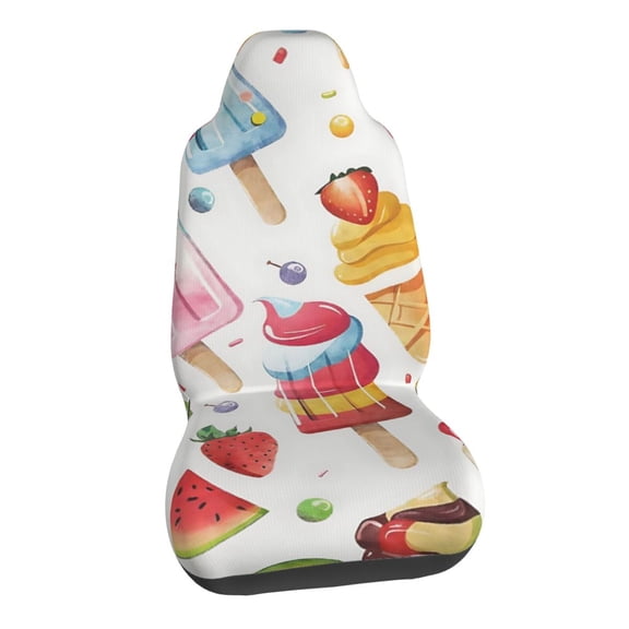 Colorful Ice Cream Car Seat Covers Stretch Car Seat Protectors Universal Fit
