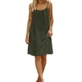 thumbnail image 7 of Bysome Women Dress Solid Color Sleeveless Crew Neck Open Back Dresses Summer Casual Women Dresses Size S Dark Green, 7 of 7