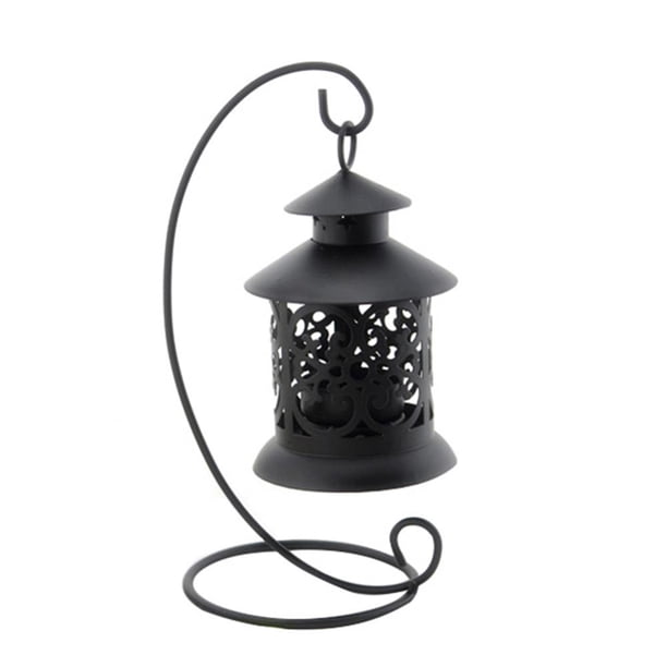 Kuymtek Hollow Hanging Bird Cage Portacandele Candeliere Home Party Decor (Nero)