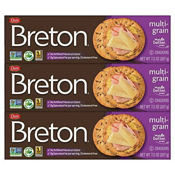 Breton Multigrain Crackers, 7.3 AIF4 Ounce (Pack of 3)