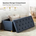 thumbnail image 4 of Modern Flip Top Storge Ottoman Bench Upholstered for Entryway Livingroom Bedroom, Navy, 4 of 11