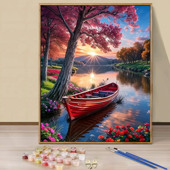 JYLMOOD DIY Paint by Number for Adults, Easy Painting by Numbers for Gift Home Wall Decor 16x20in without Frame, Colored Canvas