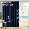 thumbnail image 3 of Chyhomenyc Navy Blue Curtains 72 Inches Long, Light Filtering Thermal Insulated Energy Saving Solid Soft Privacy Rod Pocket Window Curtains for Living Room Bedroom, Each 40Wx72L Inch, 2 Panels, 3 of 8