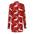 thumbnail image 3 of Guieoi Jackets for Women Clearance under $10.00 Ladies' Casual Long-sleeved Christmas-print Cardigan Top Red Black*Friday/Cyber*Monday Clearance, 3 of 4