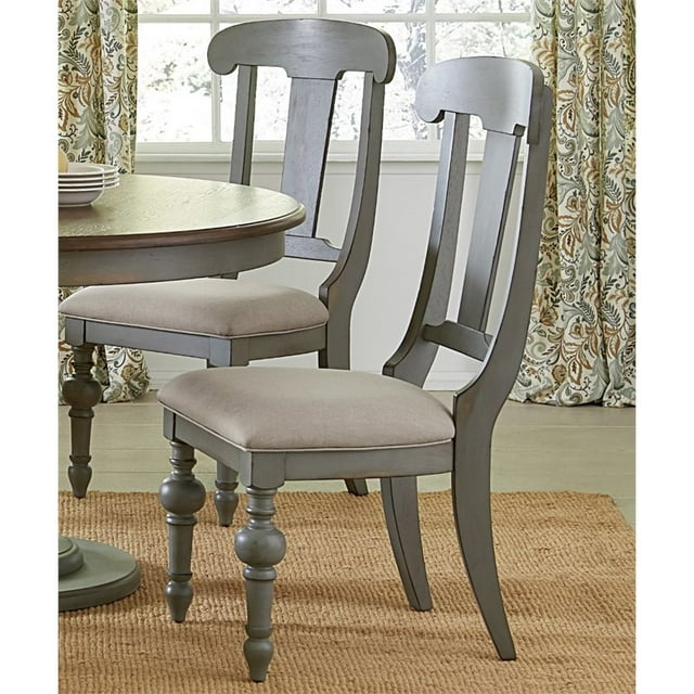 Progressive Chaise d'Appoint Colonnades en Mastic et Chêne (Lot de 2)