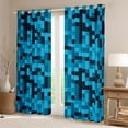 thumbnail image 2 of Feelyou Pixelated Blocks Miners Black Out Curtains, Blue Curtains Pack of 2 (42x63 Each), 2 of 6
