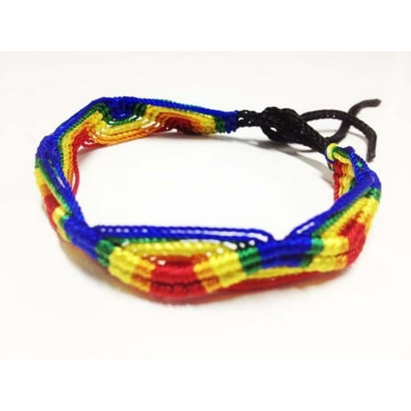 - FRIENDSHIP FLAT BRACELETS From Peru- LOT OF 5- LGBT Rainbow