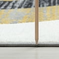 thumbnail image 4 of Contemporary 5x8 Area Rug (5'3'' x 7'3'') Abstract Yellow, Charcoal Living Room Easy to Clean, 4 of 10