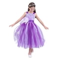 thumbnail image 2 of iEFiEL Little Big Girls Cross Back Flower Girl Dress Wedding Tulle Birthday Party Dress, 2 of 7