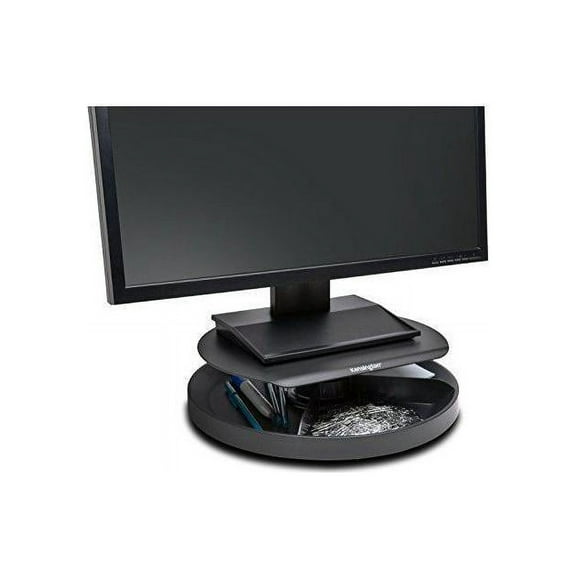 Kensington SmartFit Spin2 Monitor Stand - 40 lb Load Capacity - Flat Panel Display Type Supported - 3.1" Height x 12.6" Width x 12.6" Depth - Desktop - Black - Ergonomic