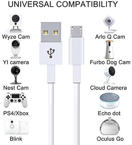 Black 8m//26ft Power Extension Cable Cord for Wyze Cam Pan Oculus Go Camera //Neu
