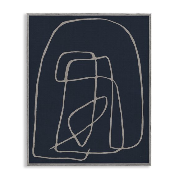 Stupell Industries Modern Modern Squiggle Line Form Gray Framed Giclee Art, 11 x 14, by Susan Jill
