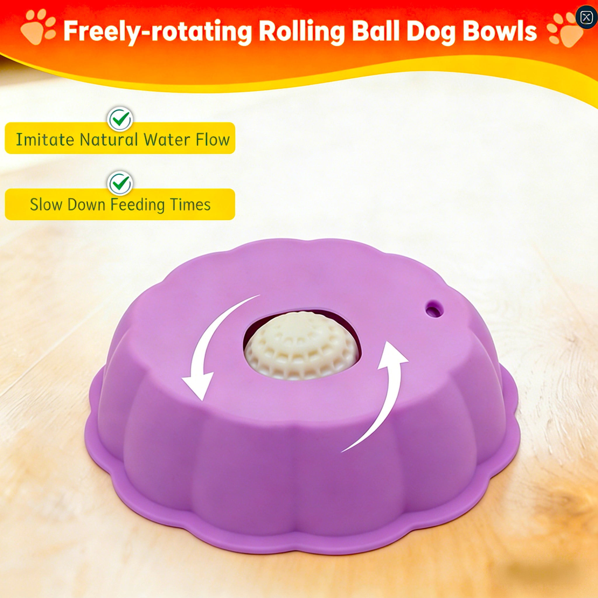 Dog Slow Feeder, Wet Food Liquid Treat Bowl, Anti-Slip Stable Bone Broth Dog Lick Bowl for All Breeds