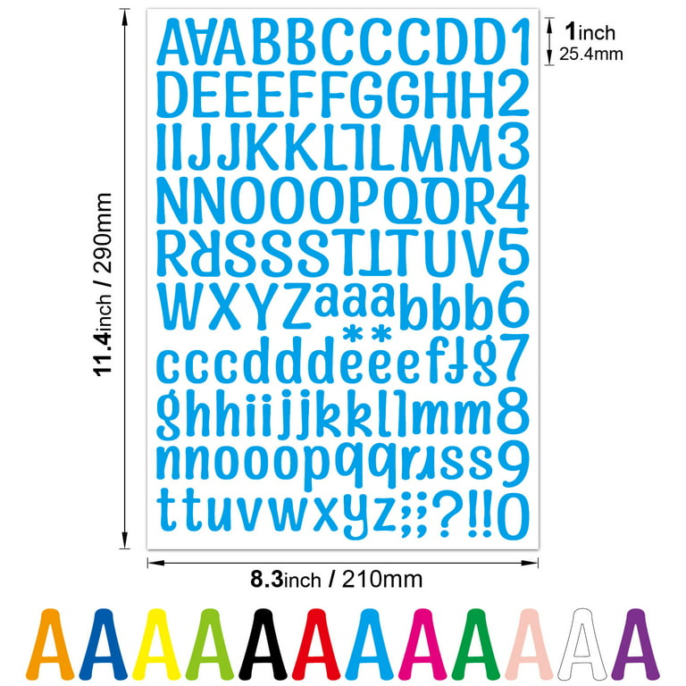 12Sheets Alphabet Stickers, 81 Characters per Sheet Vinyl Alphabet  Stickers, Self-Adhesive Number and Alphabets Stickers, Mailbox Numbers  Labels DIY