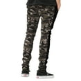 thumbnail image 4 of Ma Croix Mens Stripe Track Zipper Pants Camo Tone Skinny Fit Elastic Athletic Training Bottom, 4 of 6