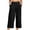 Black, variant on Womens Capri Pants Wide Leg Elastic High Waist Loose Fitted Stretchy Yoga Pants Summer Casual Daily Wear Capris with Pockets