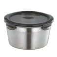 thumbnail image 1 of Reheyre Double-Layer Lunch Bowl - Smooth Surface Sealed Lid Stainless Steel Classic Bowl for Office (400ml/600ml/1100ml/2100ml), 1 of 8