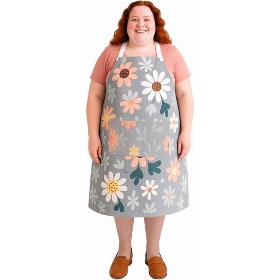 King Mills Aprons for Women with Pockets Plus Size, Ideal Use as Kitchen Apron, Farmhouse Apron