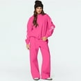 thumbnail image 4 of Bow Hoodie and Sweatpants Set for Women Bow Sweat Sets Bow Sweat Set for Women Sweat Set for Women Two Piece Bow Print Tracksuit Long Sleeve Hoodie Wide Leg Sweatpants 2 Piece Outfits, Hot Pink-L, 4 of 6