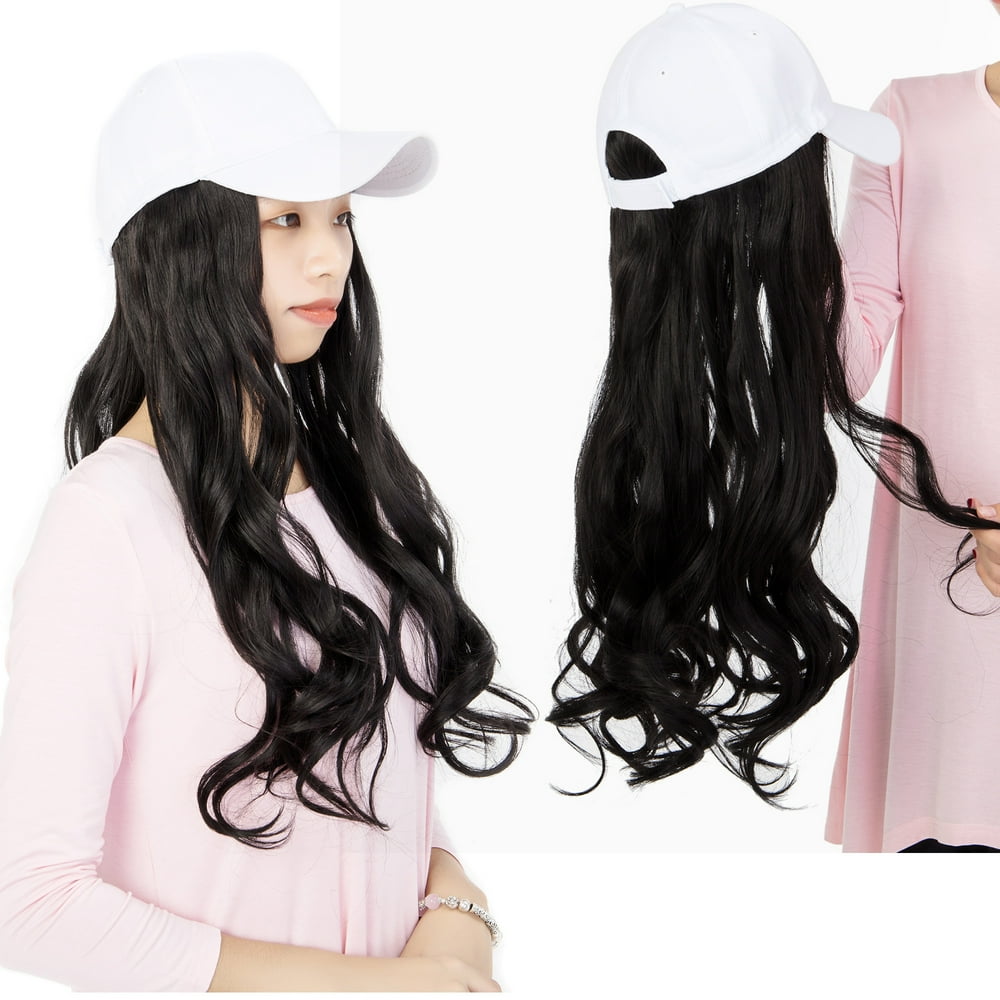 Florata FLORATA Baseball Cap with Hair Synthetic Extension,Hats with