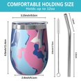 thumbnail image 5 of 12oz Insulated Wine Tumbler with Lid & Straw, Stainless Steel Egg Shape Cup, Liquid & Marble Print, 5 of 5