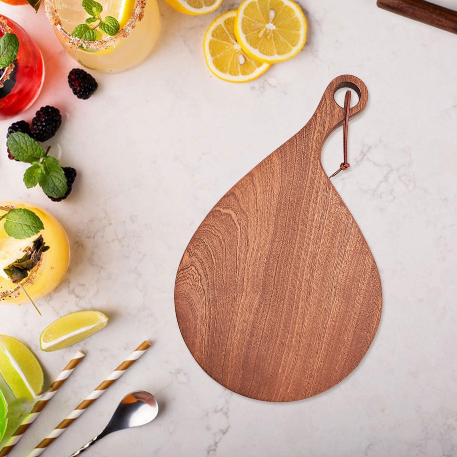 Wood Cutting Board Chopping Board Bread Board with Handle Durable Hardwood for Family Kitchen Use
