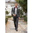 thumbnail image 4 of COOFANDY Mens Velvet Blazer Regular Fit Floral Tuxedo Jacket Stylish Wedding Party Prom Suits, 4 of 9