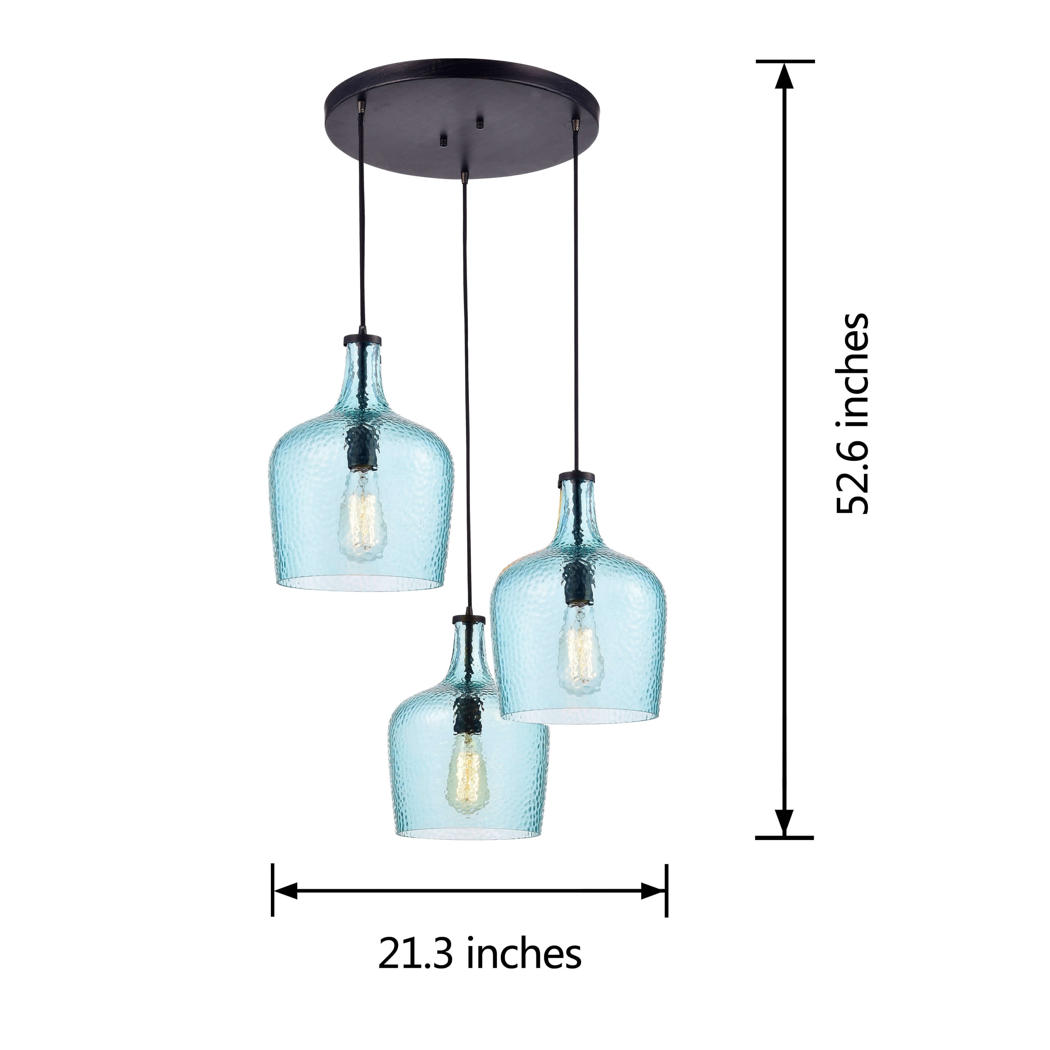 The Lighting Store Belinda Blue Glass Cluster Pendant Chandelier
