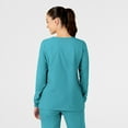 thumbnail image 2 of Wink W123 Women's Crew Neck Warm Up Jacket, Teal Blue, XL Womens, 2 of 5