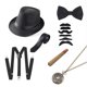 thumbnail image 3 of Conjunto de corbata y puros con correa de sombrero de espiga de lana para fiesta de graduación de hombre de los años 20, 3 of 5
