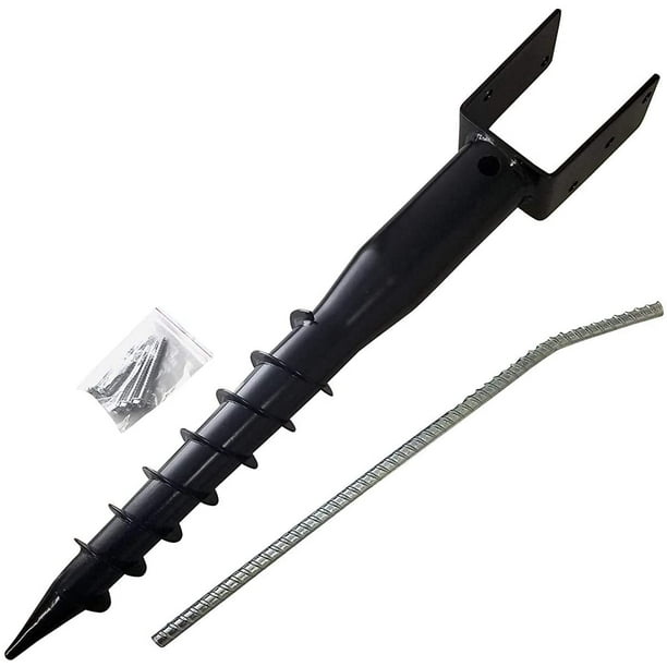 United Premium No Dig Ground Anchor Black UModel Screw in Post Stake