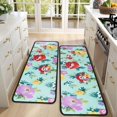 thumbnail image 4 of Kitchen Rugs Sets Of 2,Pioneer Flower Floral Print Pattern Anti Fatigue Kitchen Mat Rugs Non Slip Washable,Decorative Kitchen Floor Mats for Kitchen,Sink,Laundry,17"x47"+17"x47", 4 of 5