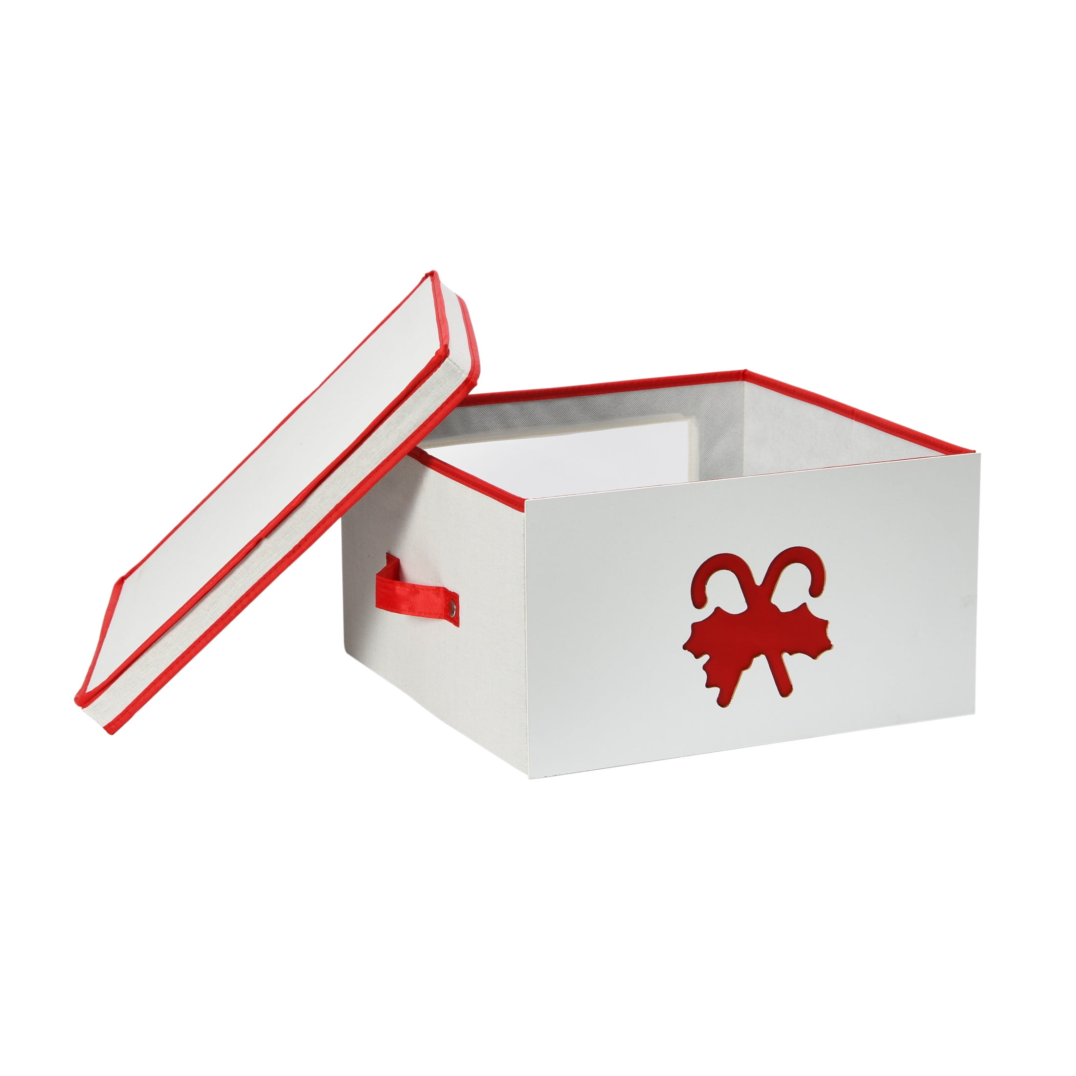 Household Essentials Holiday Storage Box, Large, Red Candy Cane