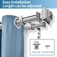 thumbnail image 2 of Urbanest Pila Manhattan 1" 5/8" Double Drapery Curtain Window Rod Set - 48" to 84", Brushed Steel, 2 of 6