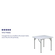Flash Furniture 2.81-Foot Square Granite White Plastic Folding Table