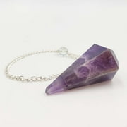 Beauty Agate Crystals Amethyst Multifaceted w/ Crystal Ball Chain Pendulum
