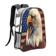 thumbnail image 3 of Sikiie Eagle With USA Flags Clear Backpack, Transparent Bookbag for School for Women Men, Capacity Clear Bag for College, Travel, 3 of 7