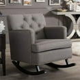 thumbnail image 2 of Baxton Studio Fauteuil à Bascule Tufté Bethany en Espresso Gris et Foncé, 2 of 5