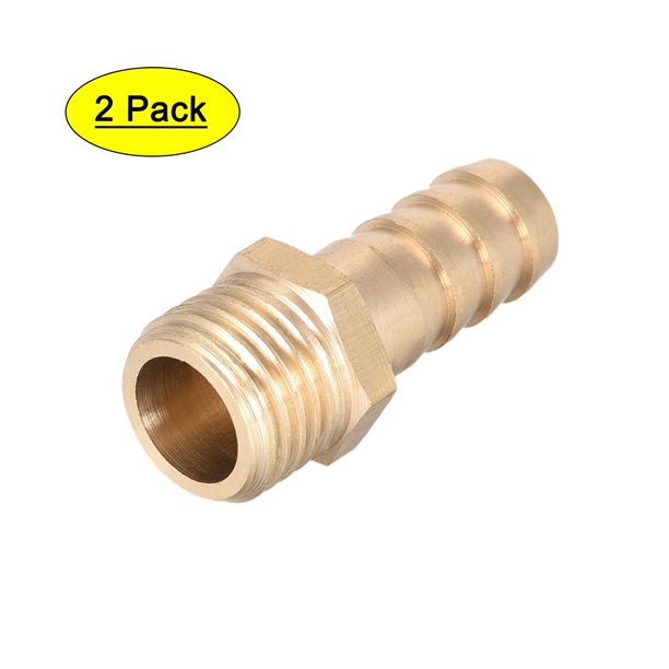 Brass Fitting Connector Metric M14x1.5 Male to Barb Hose ID 10mm 2 pcs