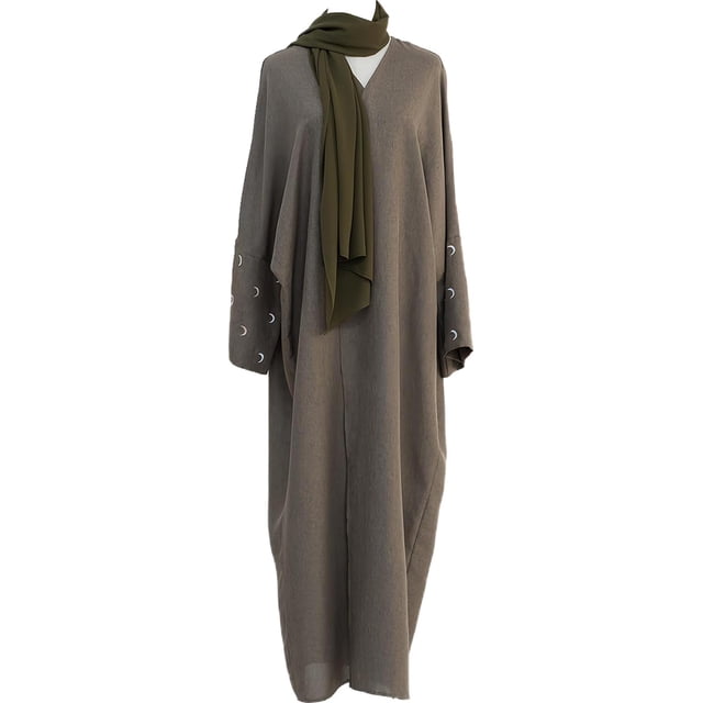 Abayas pour Femmes Musulmanes avec Hijab, Robes de Prière Islamiques pour l'Aïd pour Femmes, Abaya Ouverte pour Filles